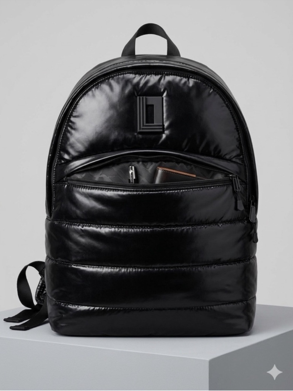 Karl Lagerfeld Black Puffer Backpack - Unbranded